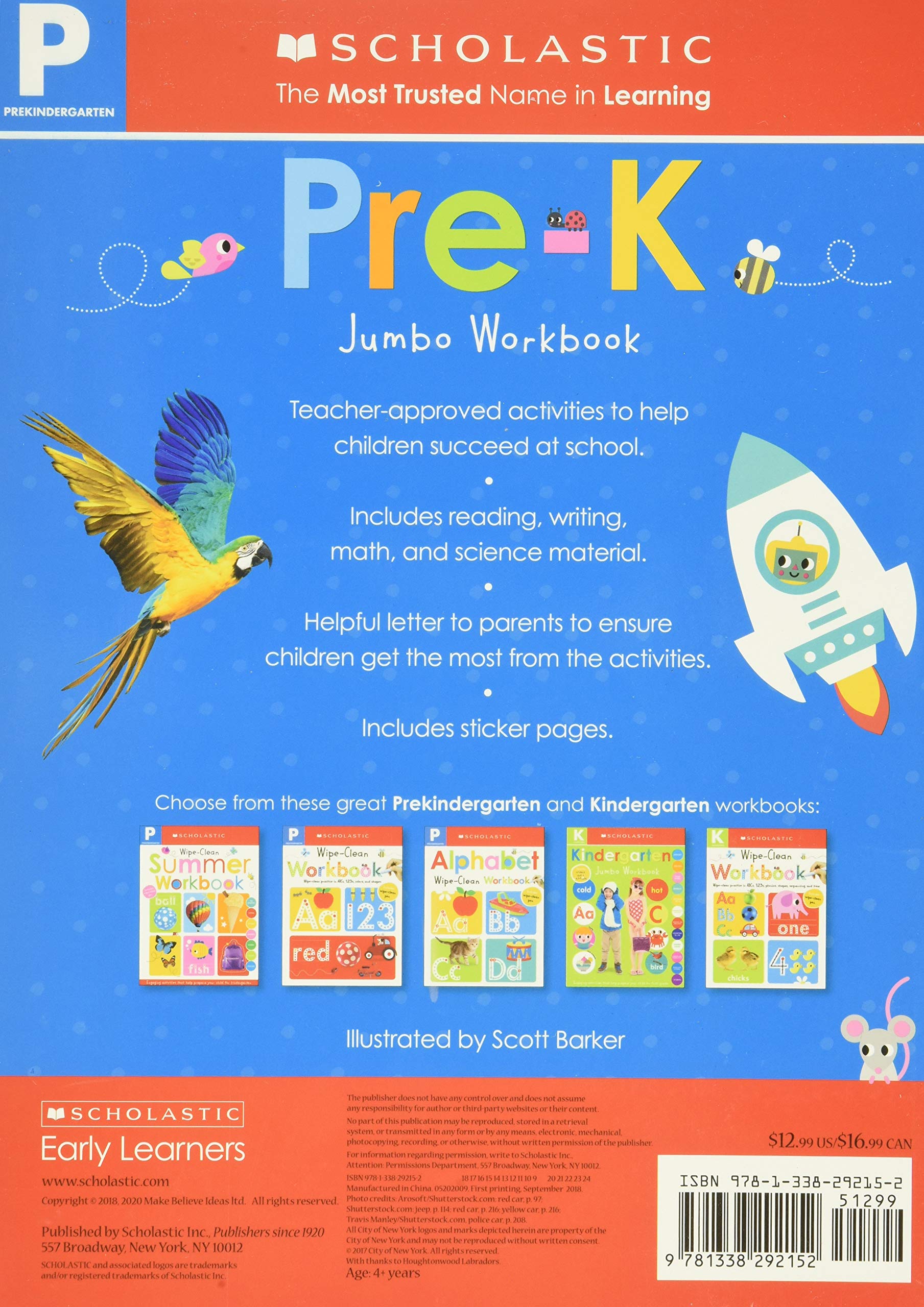 Pre K Jumbo Workbook Scholastic Early Learners Bundles And Snuggles 5155