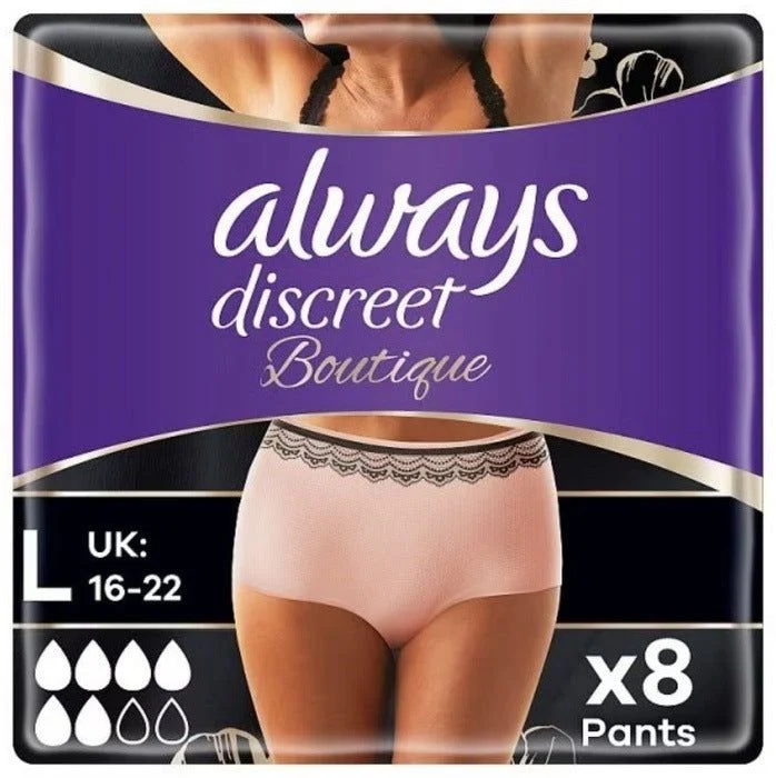 Always Discreet Boutique Incontinence Pants Large X 8 Peach