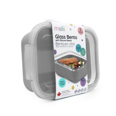 Melii Grey Glass Bento with Silicone Sleeve