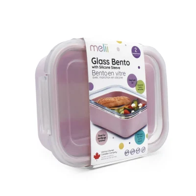 Melii Pink Glass Bento with Silicone Sleeve
