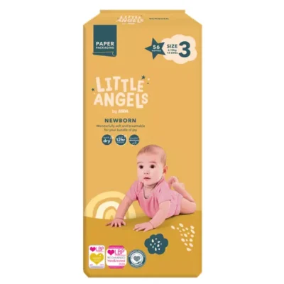 LITTLE ANGELS by ASDA Newborn 3 6-10kg 56pk Nappies