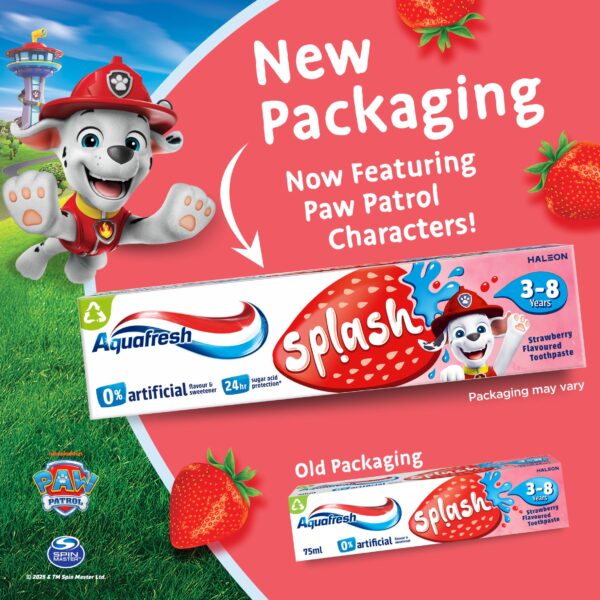 Aquafresh Paw Patrol Splash Kids Toothpaste 75ml – Strawberry Flavor