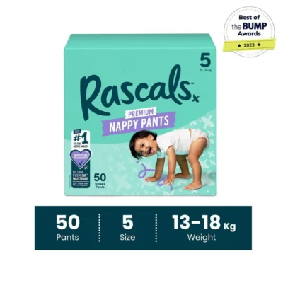 Rascals Jumbo Training Diaper Pants- Size 5, 13-18 kg, 50 Count