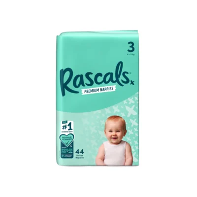 Rascals Premium Adhesive Crawler Nappy Diapers Size 3 (6-11 Kgs) - 44 Pieces