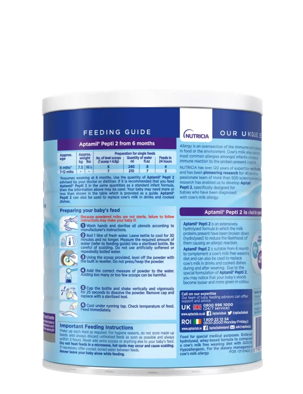 Aptamil Pepti 2 800g Tin Extensively Hydrolysed Formula - Image 2