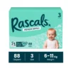 Rascals Premium Baby Tape Diapers Jumbo Box - Size 3, 6-11 kg, 88 Count
