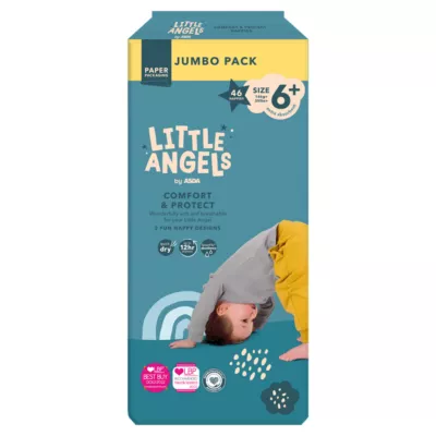 LITTLE ANGELS by ASDA Little Angels by Comfort & Protect Size 6+ 16kg+ 35lbs+ 46 Nappies