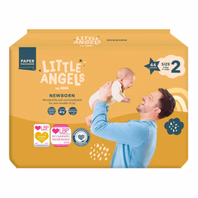 LITTLE ANGELS by ASDA Little Angels by Newborn Size 2 4-8kg 44 Nappies