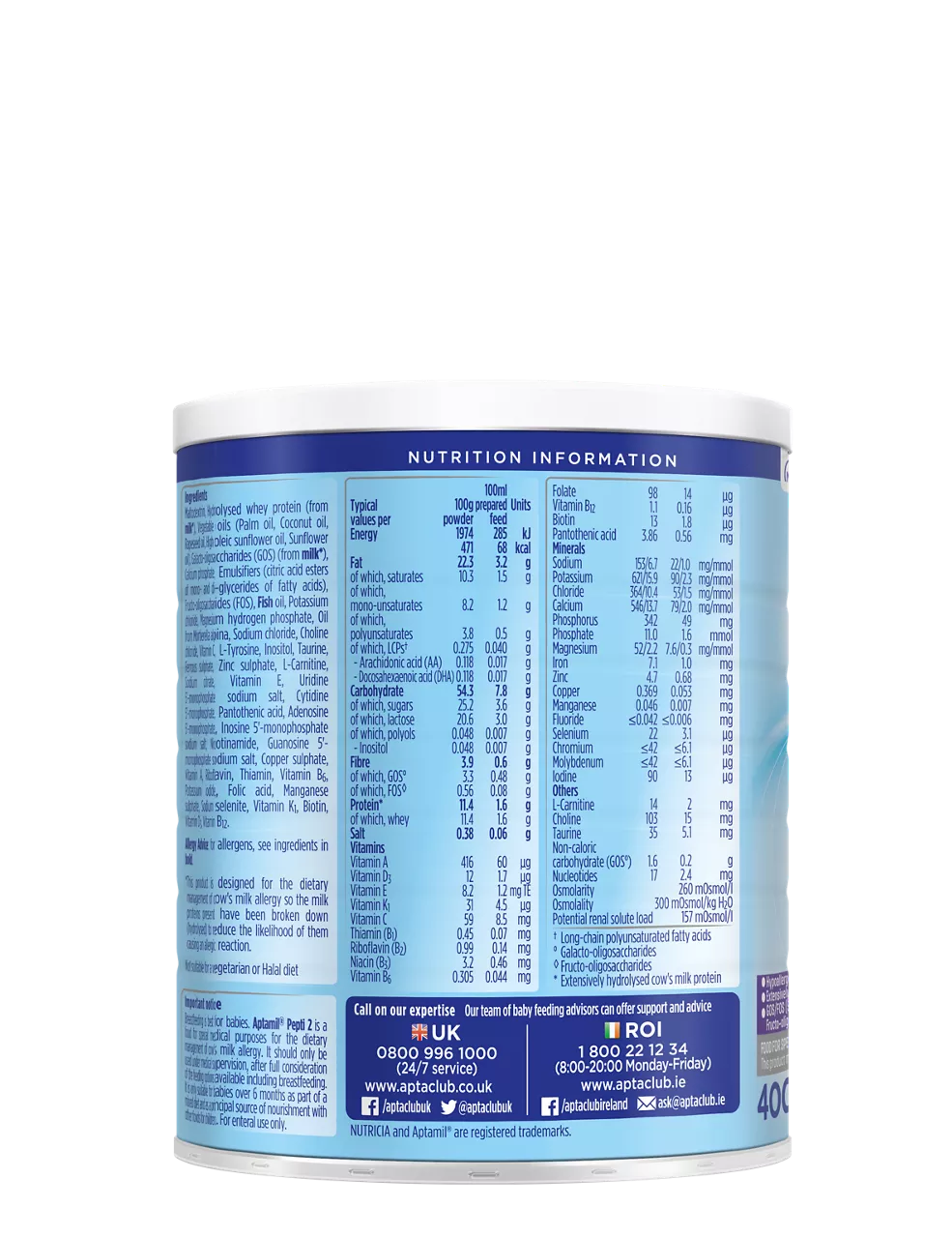 Aptamil Pepti 2 400g Tin Extensively Hydrolysed Formula