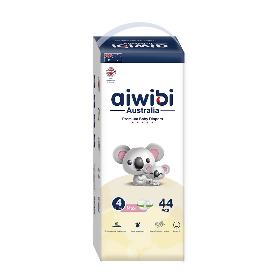 aiwibi Comfort Soft Baby Diapers Size 4 Large (7-14kgs)