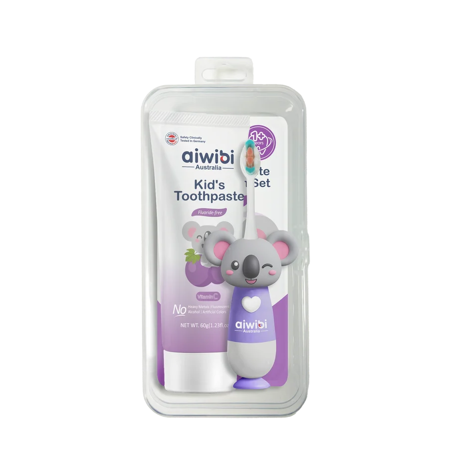 AIWIBI Jolly Kid's Toothpaste & Toothbrush Set Grape (Purple)