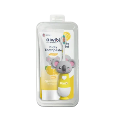 AIWIBI Jolly Kid's Toothpaste & Toothbrush Set Lemon (Yellow)
