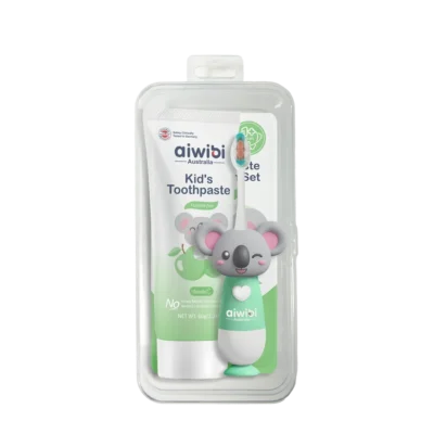 AIWIBI Jolly Kid's Toothpaste & Toothbrush Set Apple (Green)