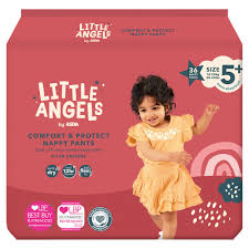 LITTLE ANGELS by ASDA Little Angels Comfort & Protect Size 5+ 14-20kg 36 Nappy Pants